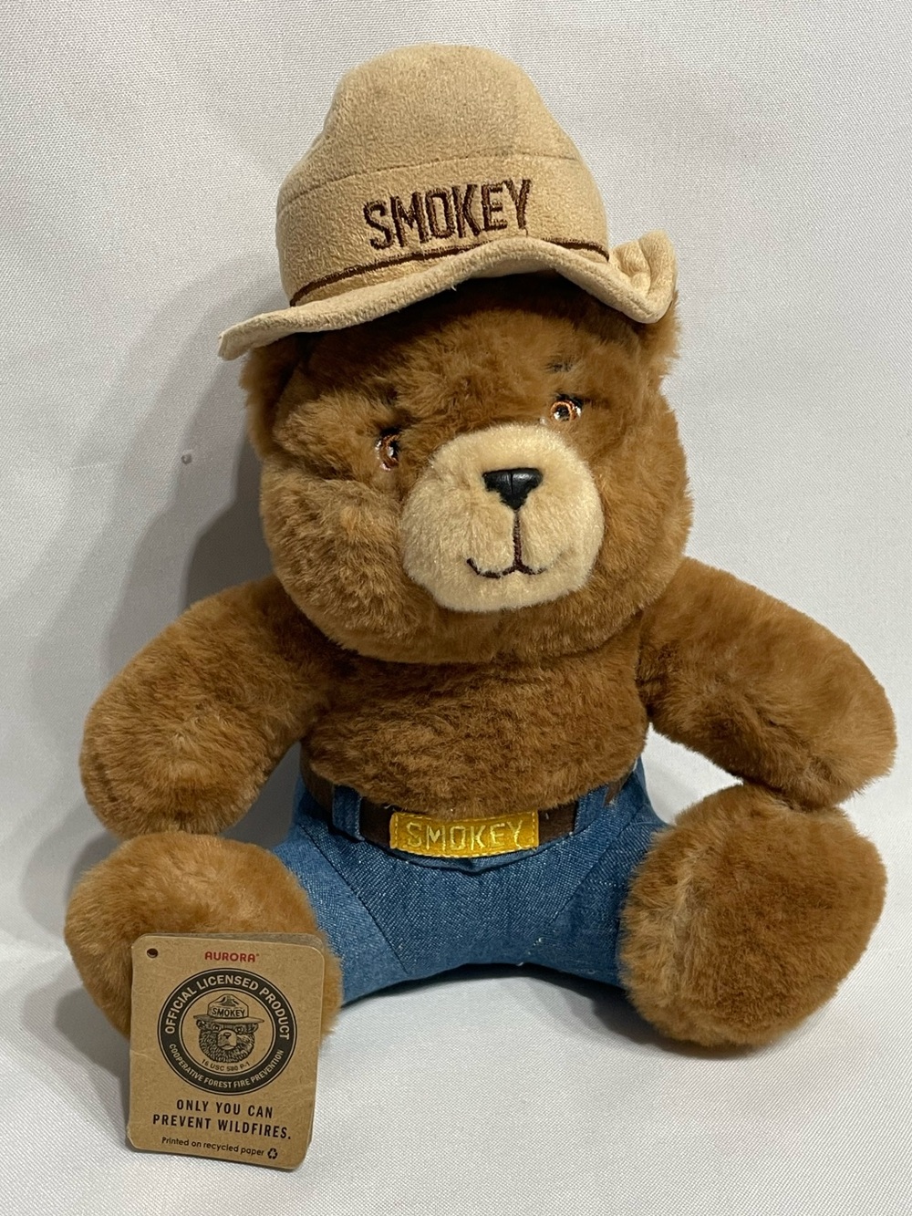 10” Aurora Smoky the Bear Plush Like New w Tag (detached)